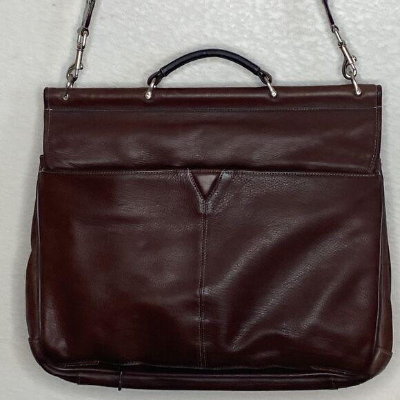 JOHNSTON AND MURPHY Brown Leather Briefcase - Picture 7 of 16